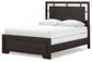 Covetown Queen Panel Bed with Mirrored Dresser and Chest