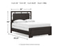 Covetown Queen Panel Bed with Mirrored Dresser and Chest