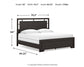 Covetown King Panel Bed with Mirrored Dresser and Chest
