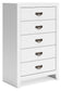 Binterglen California King Panel Bed with Mirrored Dresser, Chest and Nightstand