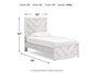 Cayboni Twin Panel Bed with Mirrored Dresser and Chest