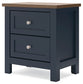 Landocken Twin Panel Headboard with Mirrored Dresser and Nightstand