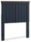 Landocken Twin Panel Headboard with Mirrored Dresser