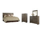 Juararo King/California King Panel Headboard Bed with Mirrored Dresser and Chest
