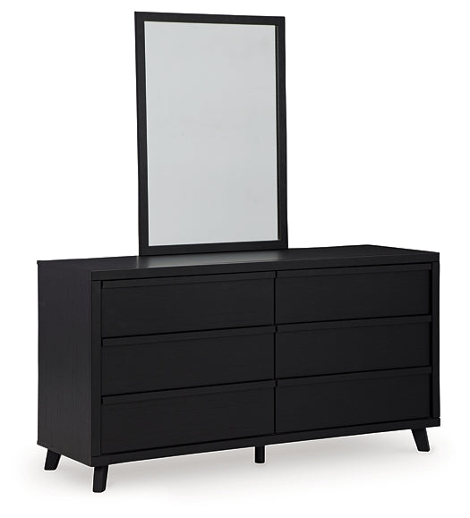 Danziar Queen Panel Headboard with Mirrored Dresser and Chest