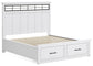 Ashbryn California King Panel Storage Bed with Mirrored Dresser