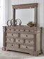 Blairhurst Queen Panel Bed with Mirrored Dresser and Chest