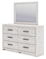 Cayboni Twin Panel Bed with Mirrored Dresser and Chest