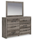 Graystorm Twin Panel Storage Bed with Mirrored Dresser and Nightstand