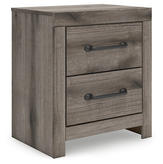 Graystorm Queen Panel Bed with Mirrored Dresser and Nightstand
