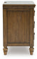 Sturlayne Queen Upholstered Panel Bed, Dresser, Mirror and Nightstand