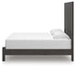 Fraluna King Panel Bed with Mirrored Dresser