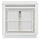 Chalanna King Upholstered Storage Bed with Mirrored Dresser and Nightstand