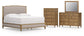 Sharlance King Upholstered Panel Bed with Mirrored Dresser and Chest