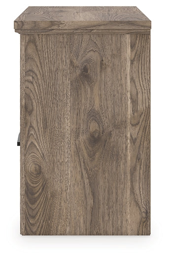 Rusticott Queen Poster Bed with Mirrored Dresser and Nightstand