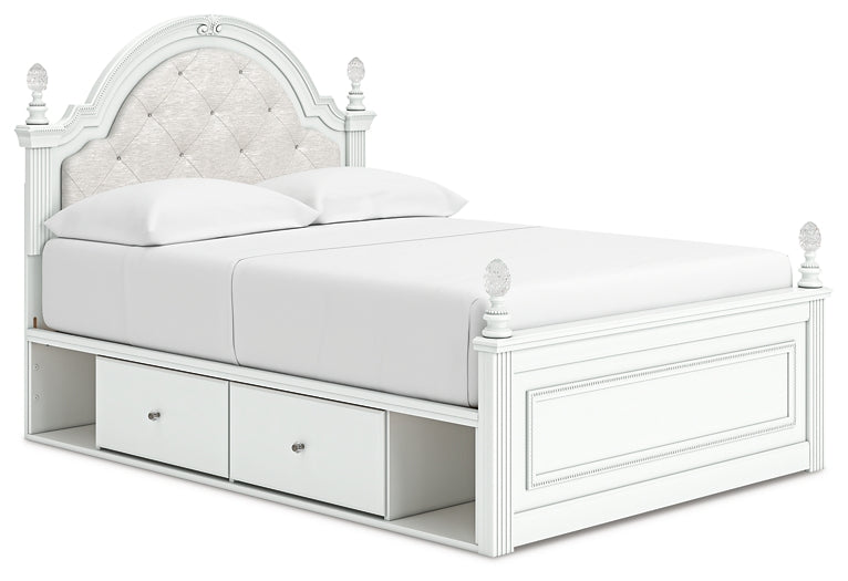 Kozlani Full Upholstered Panel Storage Bed, Dresser, Mirror and Nightstand