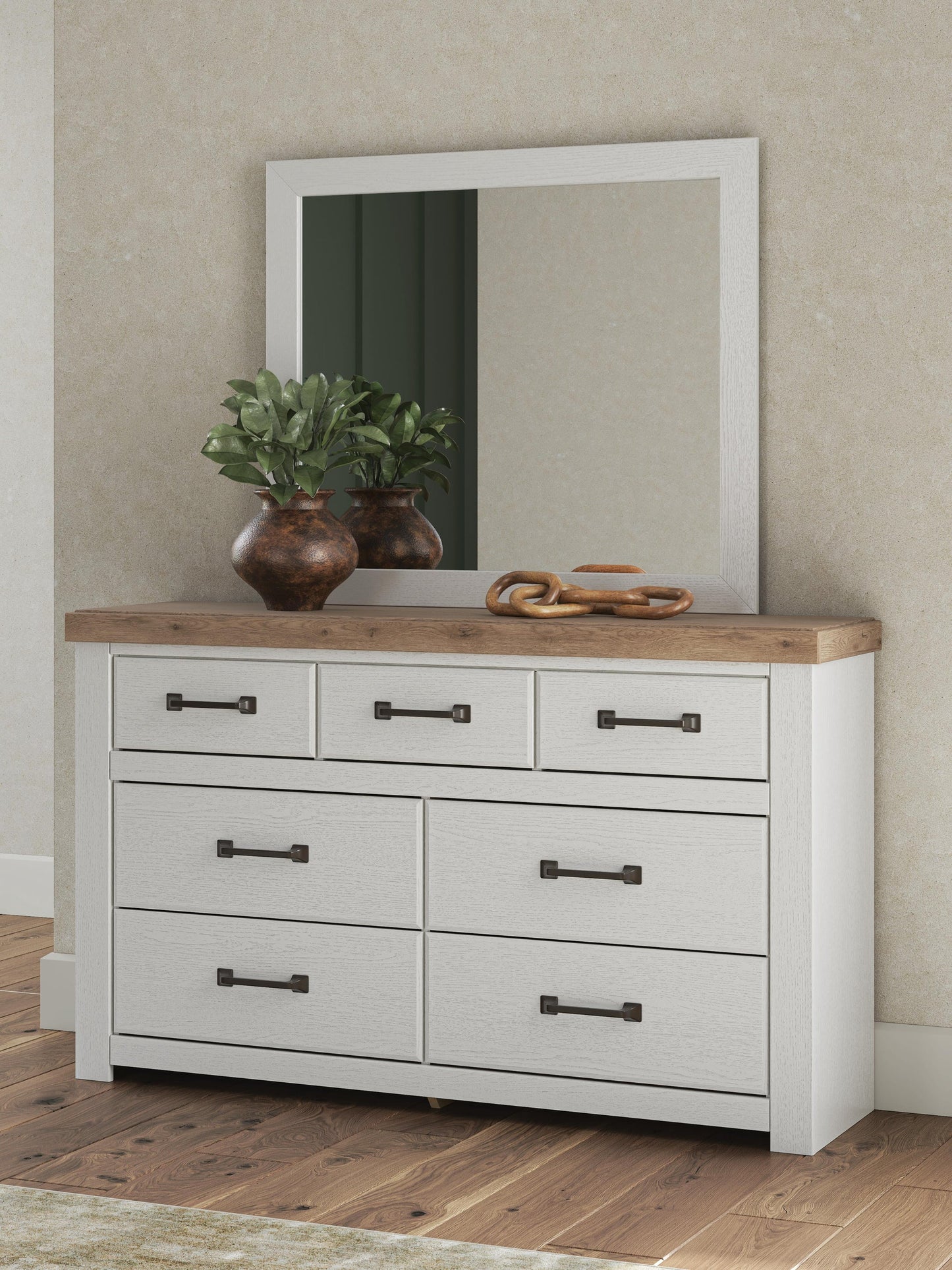Savonport King Panel Bed with Storage. Dresser, Mirror and Nightstand